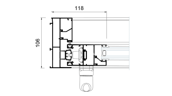 Detalle de la secci&oacute;n del sistema Balconera Mediterr&aacute;nea